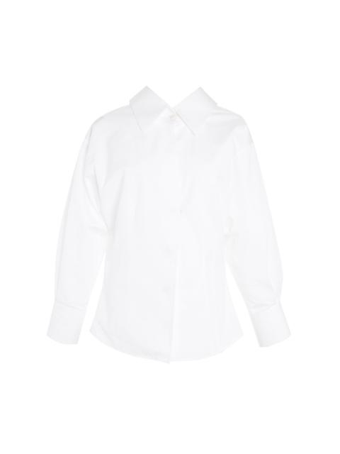Sculpted Cotton Poplin Shirt white