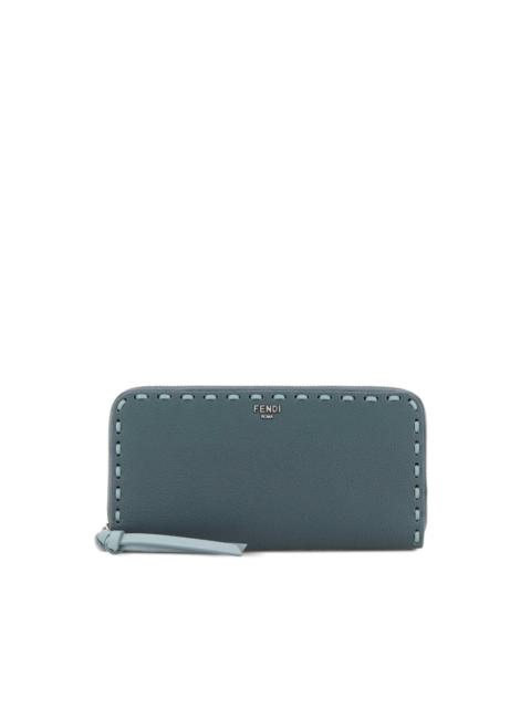 large Peekaboo stitched leather wallet