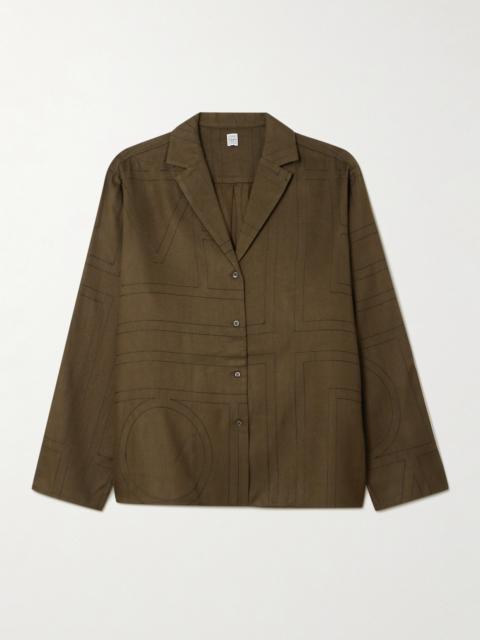 Embroidered Modal-twill Shirt