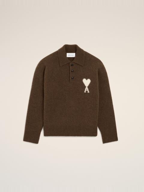 BROWN ALPACA POLO WITH AMI DE COEUR