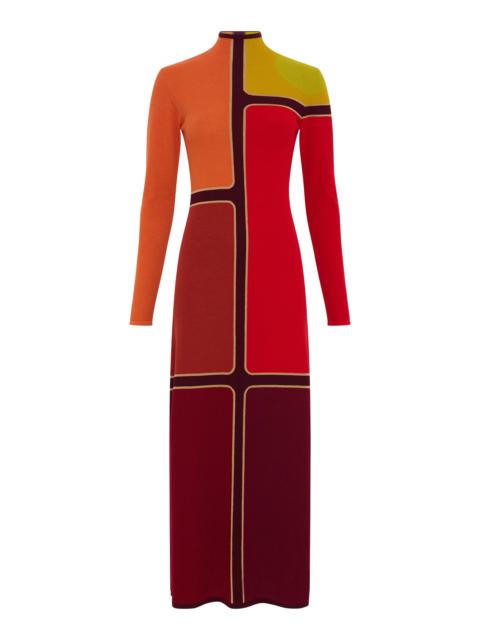 Apollonis Knit Maxi Dress in Multi Merino Wool Cashmere