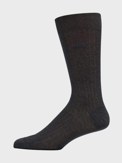 Men's Ribbed Cotton Crew Socks