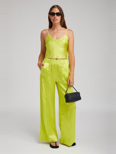 ELECTRIC CHARTREUSE SILK CROPPED CAMI