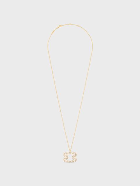 Triomphe Frame Sparkle Necklace in Strass and Brass with Gold Finish