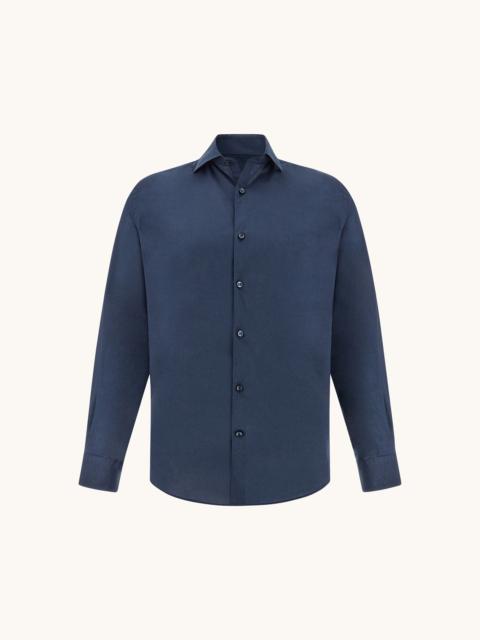 GARMENT‑DYED COTTON VOILE SHIRT