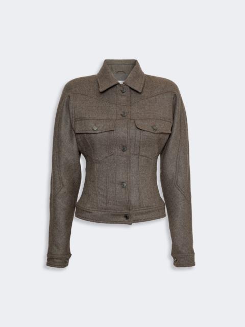 RAPACE Felted wool trucker jacket - BROWN GREY