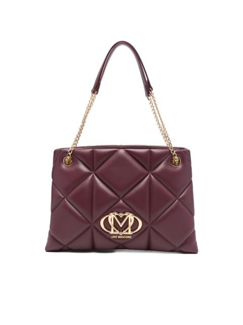 quilted chain-strap tote bag