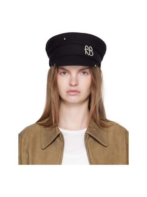 Black Pierced Baker Boy Cap