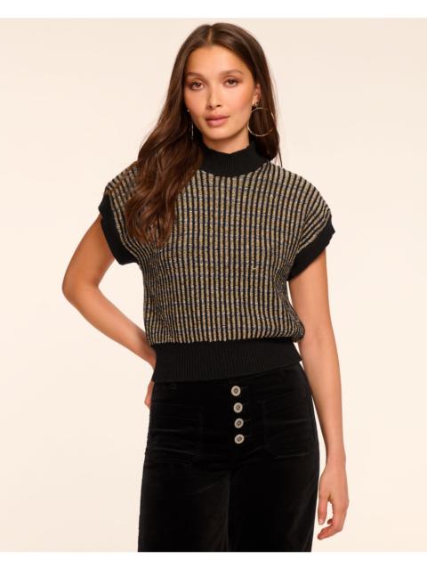 Hannah Wool Blend Metallic Short Sleeve Sweater