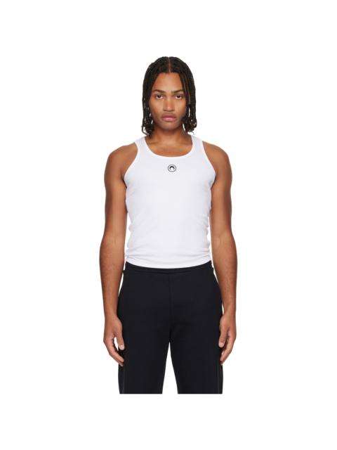 White Moon Logo Ribbed Jersey Tank Top