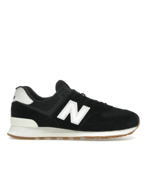 New Balance 574 Black White Gum Brown