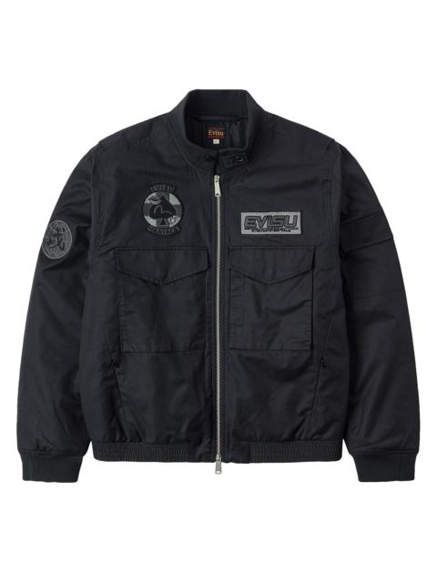 Multi Logo Badges Embroidery Regular Fit Padded Bomber Jacket