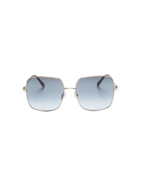 logo-engraved square-frame sunglasses