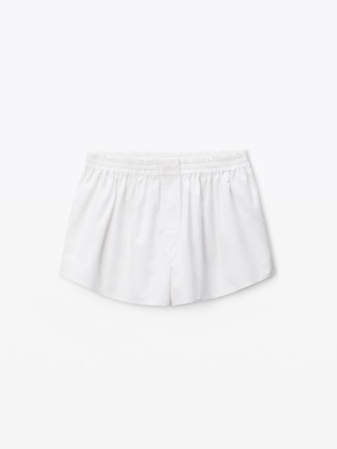 White Boxer Shorts with Clear Bead Hotfix