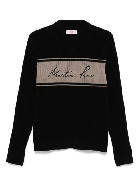 chenille V-neck sweater
