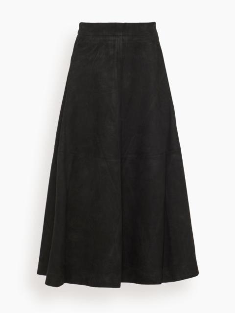 A-Line Suede Skirt in Black