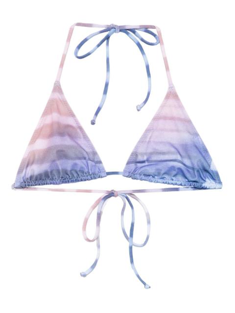 tie-dye triangle bikini top