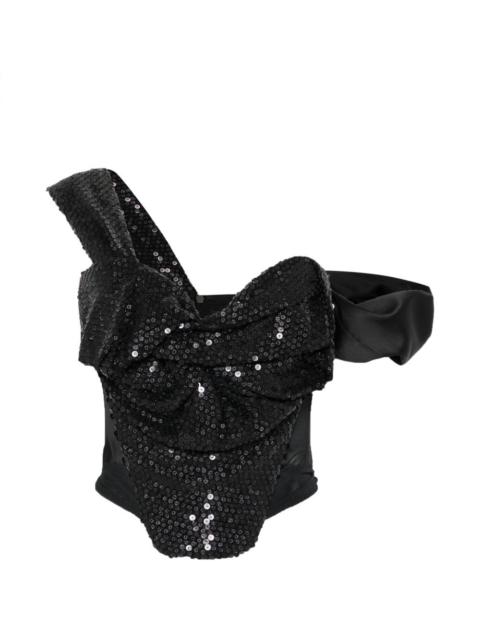 Knot sequin embellished corset top