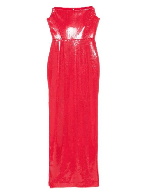 strapless sequinned maxi dress