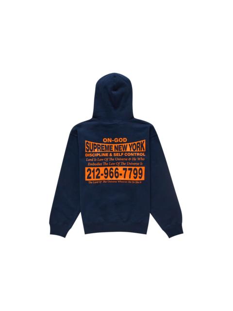 Supreme On God Hooded Sweatshirt Navy