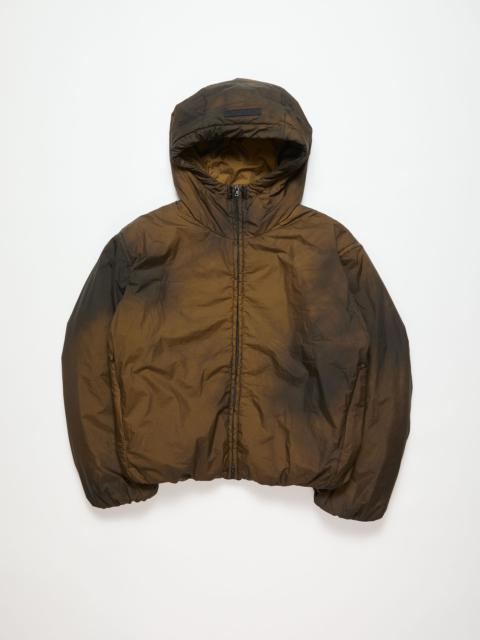 Hooded puffer jacket - Beige/black