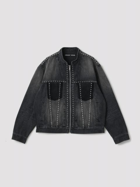 STUDS DENIM ZIP UP JACKET