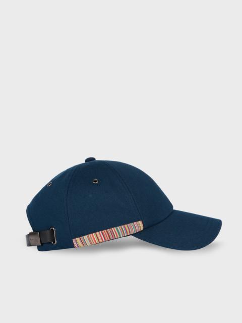Navy 'Signature Stripe' Trim Baseball Cap