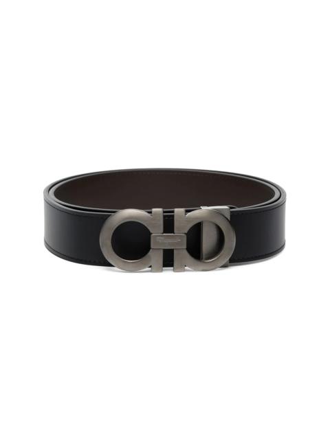 logo-buckle leather belt