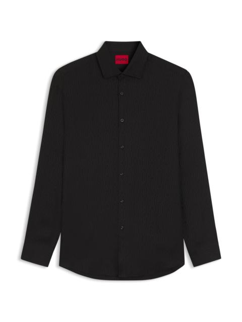 EXTRA-SLIM-FIT SHIRT WITH JACQUARD-WOVEN PATTERN