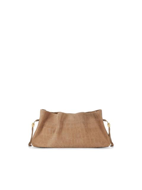 embossed-leather clutch bag