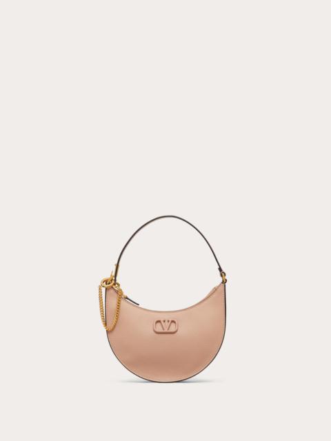 MINI VLOGO SIGNATURE GRAINY CALFSKIN HOBO BAG