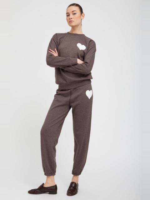 HEATHER BROWN HEART SWEATPANTS