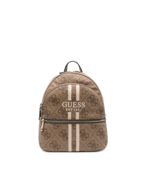 logo-print striped backpack