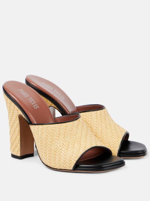 Ava 100 raffia and leather mules