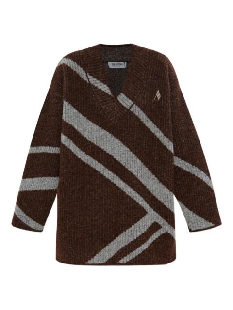 diagonal-stripe sweater