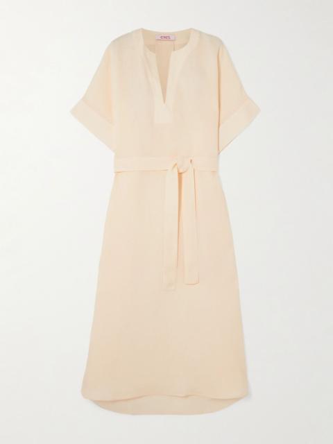 Bibi belted linen kaftan Beige