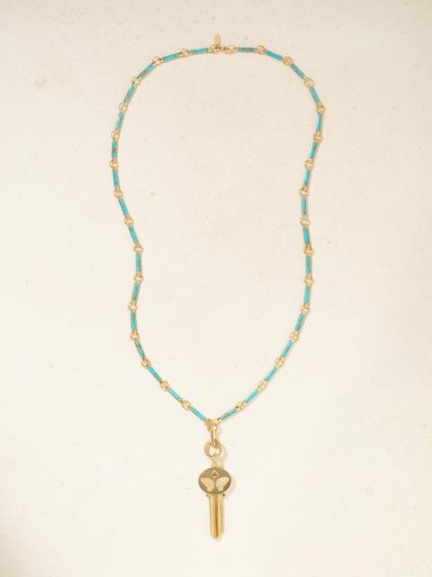 Reverie 18-karat Gold, Turquoise And Diamond Necklace