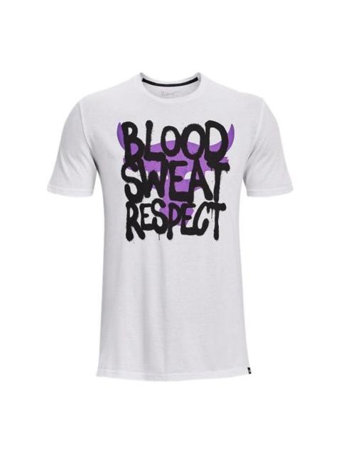 Under Armour Project Rock Payoff Short Sleeve T-shirt 'White Purple Black' 1373745-100