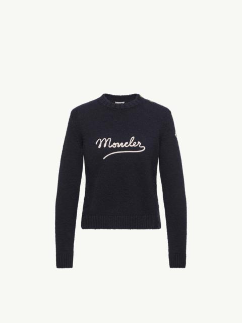 Embroidered Logo Cotton Blend Sweater