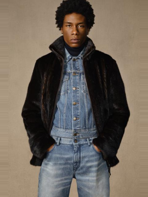 Aristede Jacket in Dark Chocolate Recycled Mink Fur