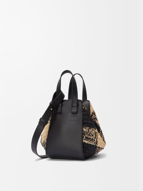 Compact Hammock bag in raffia and calfskin