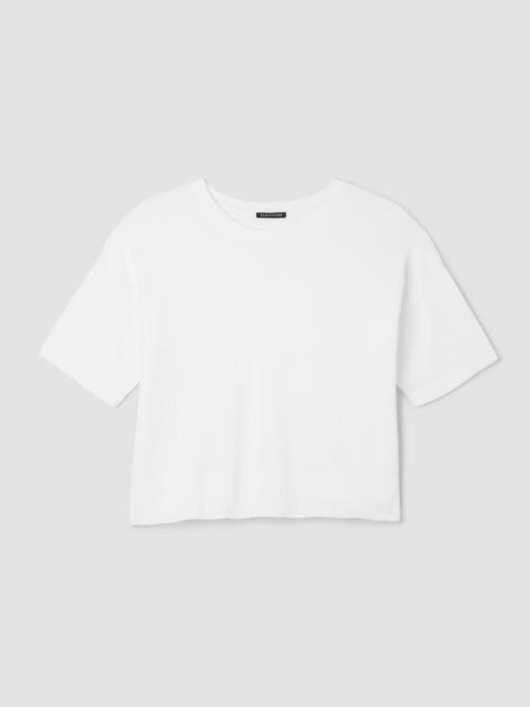 Peruvian Cotton Blend Elbow-Sleeve Top