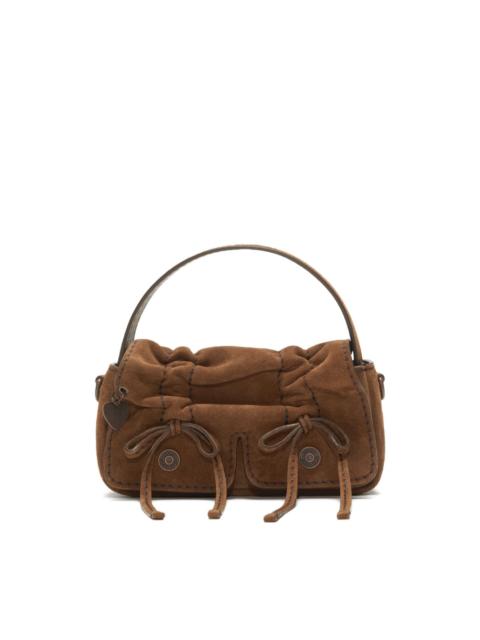 Multipocket suede shoulder bag