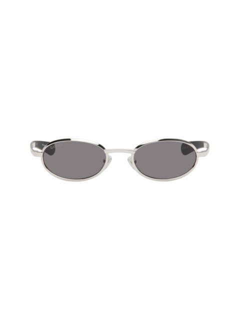 Silver Oval Frame Sunglasses