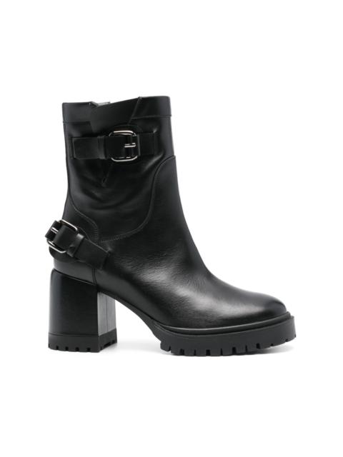 80mm leather biker boots