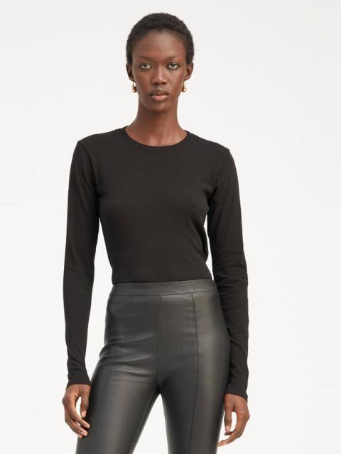 BLACK COTTON LONG SLEEVE BABY TEE