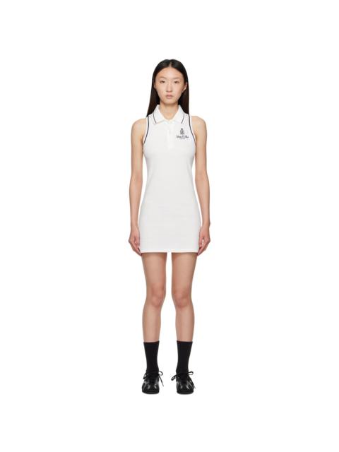 White Vendome Pique Polo Minidress