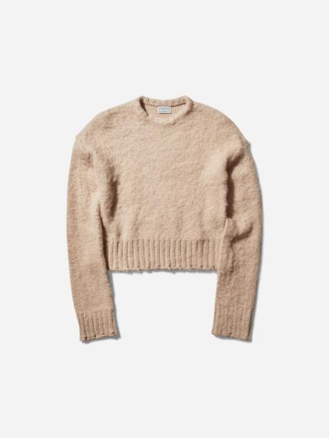 Women's Fuzzy Crewneck Sweater Oxford Tan