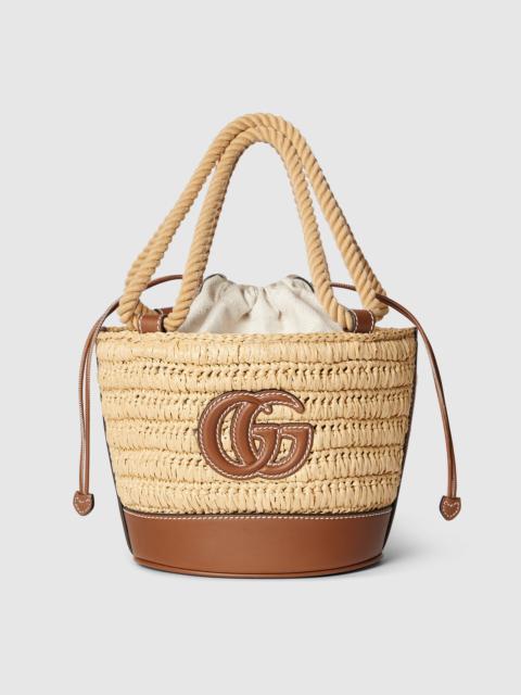 Woven mini bucket bag