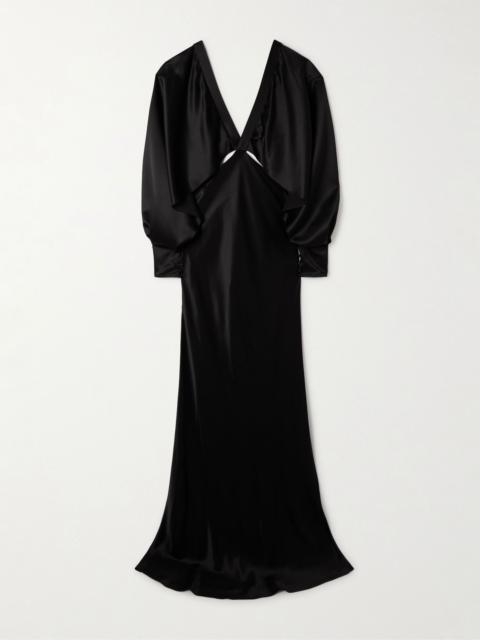 Silk-satin gown Black